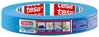 Tesa Precisie afplaktape | glad | blauw | lengte 50 m | breedte 19 mm | wiel | 8 stuks - 04440-00000-00 04440-00000-00