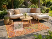 Buitenkleed 120x180cm oranje/paars/creme - thumbnail