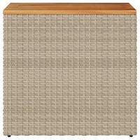 Tuinbijzettafel met houten blad 58x27,5x55 cm poly rattan beige - thumbnail