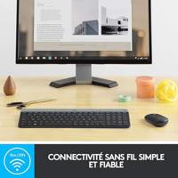 Logitech - MK470 Ultraslank draadloos toetsenbord + muis en stil draadloos systeem - Compacte en platte lay-out - 2,4 GHz USB-ontvanger - thumbnail