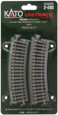 H0 Kato Unitrack 2-280 Gebogen rails 4 stuk(s)