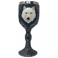 Kelk Beker met Witte Wolf Handgeschilderd (19 cm) - thumbnail