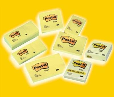 Post-it Notes, 100 vel, ft 76 x 127 mm, kanariegeel (canary yellow)