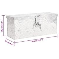 VidaXL Opbergbox 50x15x20,5 cm aluminium zilverkleurig - thumbnail