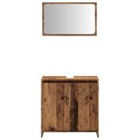 2-delige Badkamermeubelset bewerkt hout oud houtkleurig - thumbnail