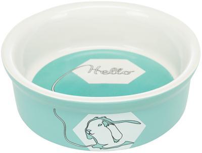 TRIXIE VOERBAK / WATERBAK KERAMIEK STRIP KONIJN ASSORTI 11 CM