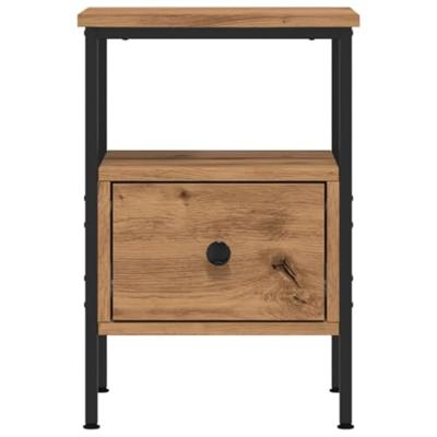 Nachtkastjes 2 st 34x36x50cm bewerkt hout artisanaal eikenkleur Nachtkastjes 2 st 34x36x50cm bewerkt hout artisanaal eikenkleur