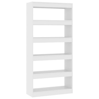 Boekenkast/kamerscherm 80x30x166 cm bewerkt hout wit - thumbnail