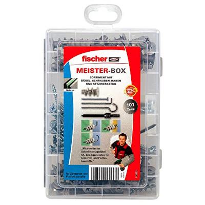 Fischer 513892 Meister-Box met GK-pluggen, schroeven, winkelhaken en ronde haken 101 onderdelen Fischer 513892 Meister-Box met GK-pluggen, schroeven, winkelhaken en ronde haken 101 onderdelen