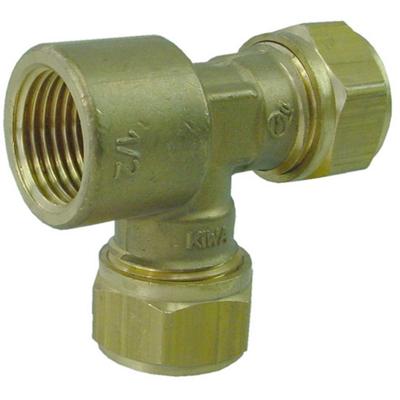 Riko P-737 Messing Knel T-Stuk 22x22x1/2 Binnendraads