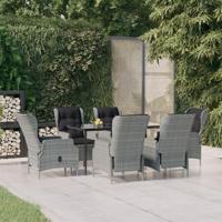 7-delige Tuinset poly rattan lichtgrijs - thumbnail