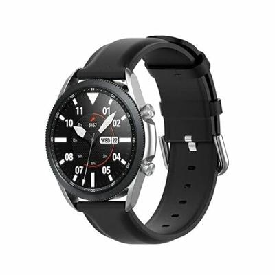 By Qubix - Compatible met Garmin Vivoactive 4 - Vivoactive 4L - Classic leren bandje - Zwart - leather - Compatible Garmin bandje - Bandbreedte: 22mm