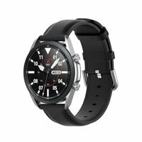 By Qubix - Compatible met Garmin Vivoactive 4 - Vivoactive 4L - Classic leren bandje - Zwart - leather - Compatible Garmin bandje - Bandbreedte: 22mm - thumbnail