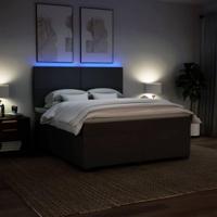 Boxspring met matras stof lichtgrijs 180x200 cm - thumbnail