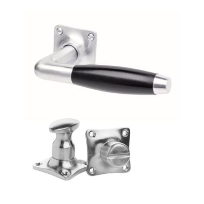 De Oude Deurklink Klassiek geveerd mat nikkel vierkant en wc slot De Oude Deurklink Klassiek geveerd mat nikkel vierkant en wc slot