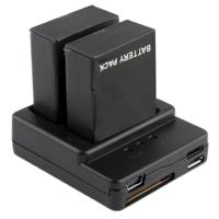 Batterij Lader voor GoPro Hero 3+ / 3 (AHDBT-301, AHDBT-302)(zwart) - thumbnail
