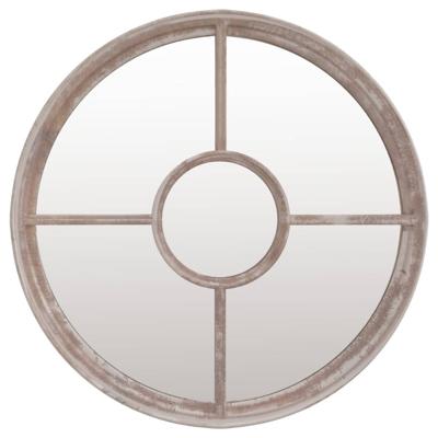 Tuinspiegel rond 60x4 cm ijzer zandkleurig