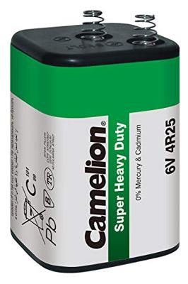 Camelion 10100125 Super Heavy Duty batterij (4R25, 6 volt blok, 7 Ah, SP1, geschikt voor bouwplaatslamp), groen