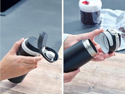 Leifheit 3243 flip isoleerbeker 350 ml zwart - thumbnail