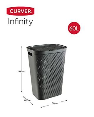 Curver Infinity wasbox 60L antraciet - thumbnail