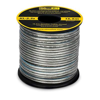 Sinuslive KL-2,5S Luidsprekerkabel 1 x 2.5 mm² Zilver 15.5 m