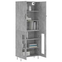 Hoge kast 69,5x34x180 cm bewerkt hout betongrijs - thumbnail