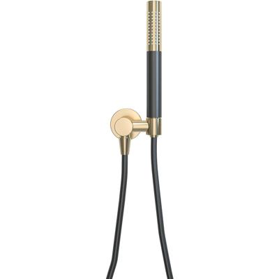 Wiesbaden UniMatch - Handdoucheset met Staafhanddouche - 1 stand - Doucheslang en Wandaansluitbocht - Geborsteld Messing/Mat Zwart