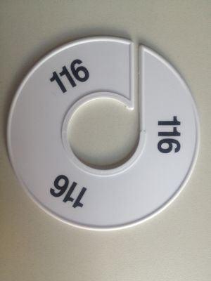 Maatring 11 cm wit/zwart 116