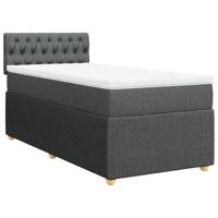 Boxspring met matras stof donkergrijs 90x190 cm - thumbnail