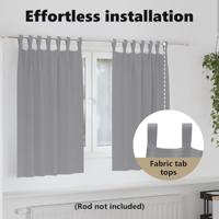 VidaXL Zwart-out gordijnen met ringen 2 pcs lichtgrijs 140 x 140 cm - thumbnail