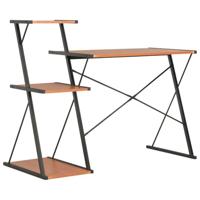 Bureau met schap 116x50x93 cm zwart en bruin - thumbnail
