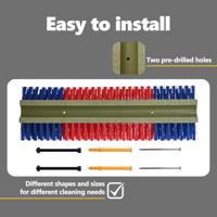 VidaXL Vee borstels rood en blauw 20 x 9 x 50 cm kunststof en staal - thumbnail