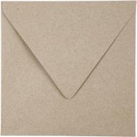 Creativ Company Gerecyclede envelop, afmeting envelop 16x16 cm, 120 gr, naturel, 50 stuk/ 1 doos - thumbnail