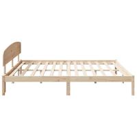Bedframe met hoofdeinde Bruin 200 x 200 cm Massief grenenhout - thumbnail