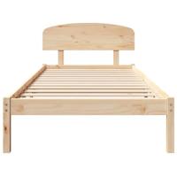 Bedframe met hoofdeinde Bruin 90 x 190 cm Massief grenenhout - thumbnail