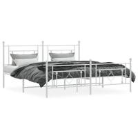 Bedframe met hoofd- en voeteneinde metaal wit 183x213 cm - thumbnail