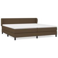 Boxspring met matras stof donkerbruin 200x200 cm - thumbnail