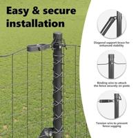 VidaXL Afrasteringspaal 13 pcs grijs staal - thumbnail