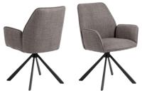 Bendt Draaibare Eetkamerstoel 'Dantrell' kleur Grijs/Bruin - thumbnail