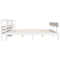 Bedframe zonder matras massief grenenhout wit 200x200 cm - thumbnail
