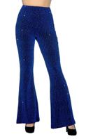 Party glitter broek blauw flared - thumbnail