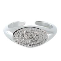Verstelbare Ring Zon/Maan Zegel Koper Zilverkleurig - thumbnail