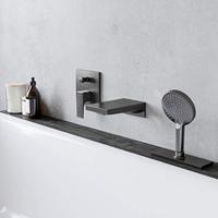 Hansgrohe Baduitloop Metropol Watervalstraal 18.5 cm Geborsteld Zwart Chroom - thumbnail