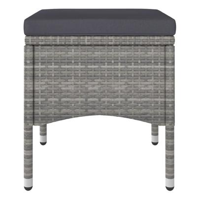 5-delige Tuinset poly rattan en gehard glas grijs - thumbnail