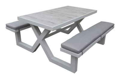 Aluminium picknicktafel 160cm wit