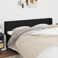 Hoofdbord met randen 203x16x78/88 cm stof zwart - thumbnail