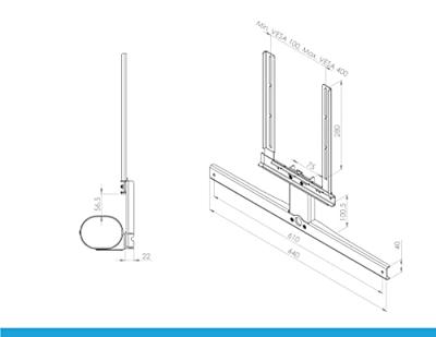 Cavus CFSARCW Soundbar Frame voor Sonos ARC Wit/Zwart
