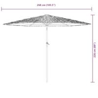 Parasol met stalen paal 268x268x226 cm blauw - thumbnail