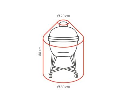 Outdoor Covers barbecue hoes Kamado - grijs - Ø80/20x80 cm - Leen Bakker