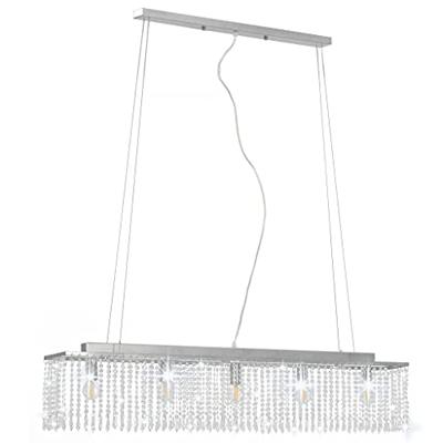 VidaXL Plafondlamp met kristallen kralen 104 cm zilverkleurig VidaXL Plafondlamp met kristallen kralen 104 cm zilverkleurig